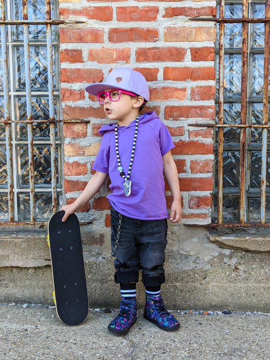 Solid Purple Edgy Tee